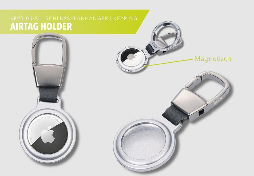 Troika AIRTAG HOLDER, Keychain with Magnetic AirTag Holder and Carabiner