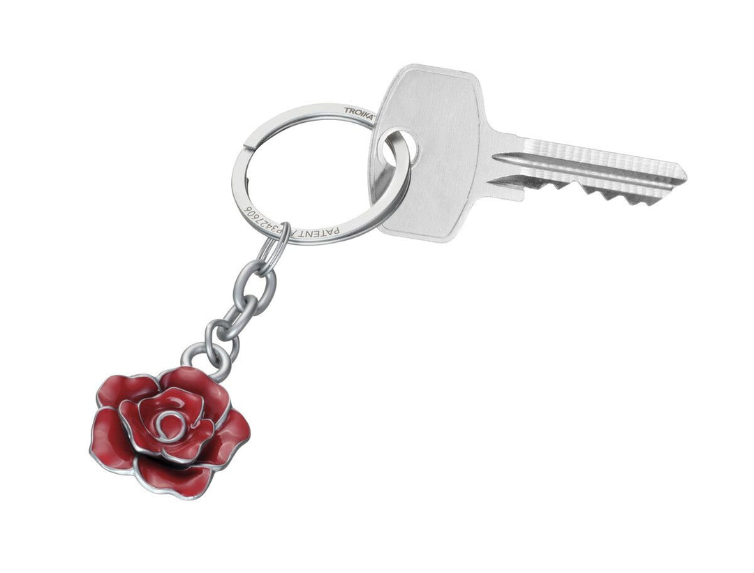 TROIKA ROSE Keychain – 3D Floral Design with NAIL GUARD Ring