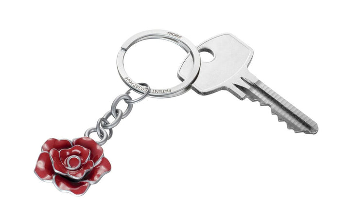 TROIKA ROSE Keychain – 3D Floral Design with NAIL GUARD Ring