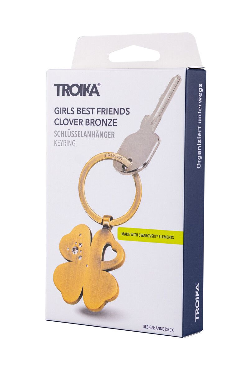 Troika Best Friend Clover Keyring with Swarovski Elements Crystals