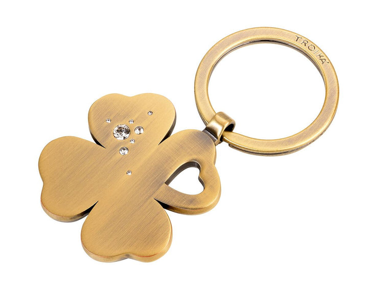 Troika Best Friend Clover Keyring with Swarovski Elements Crystals