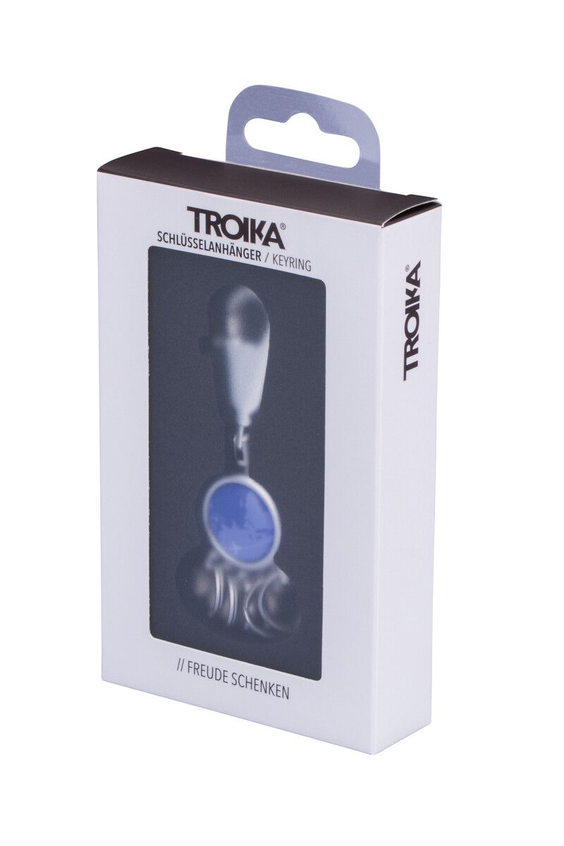 Troika Patent Valet Keychain Chrome with Decorative Decal