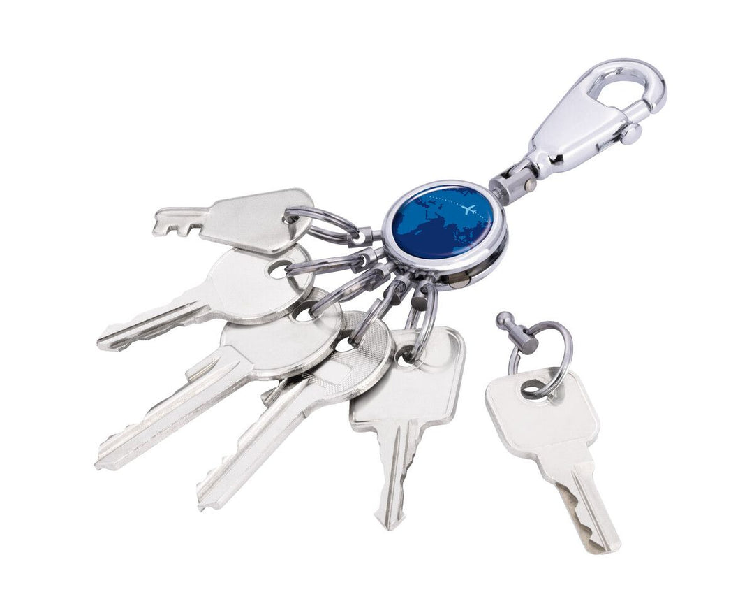 Troika Patent Valet Keychain Chrome with Decorative Decal