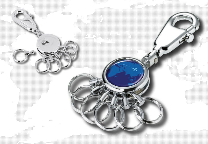 Troika Patent Valet Keychain Chrome with Decorative Decal