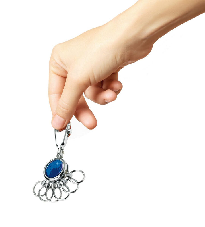Troika Patent Valet Keychain Chrome with Decorative Decal