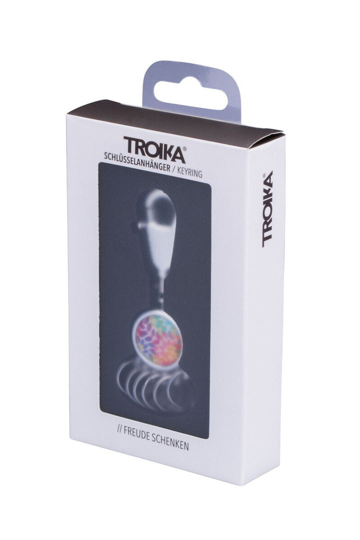 Troika Patent Valet Keychain Chrome with Decorative Decal