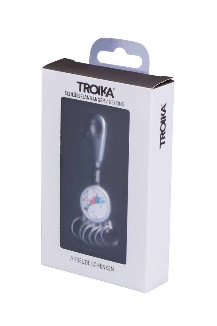 Troika Patent Valet Keychain Chrome with Decorative Decal