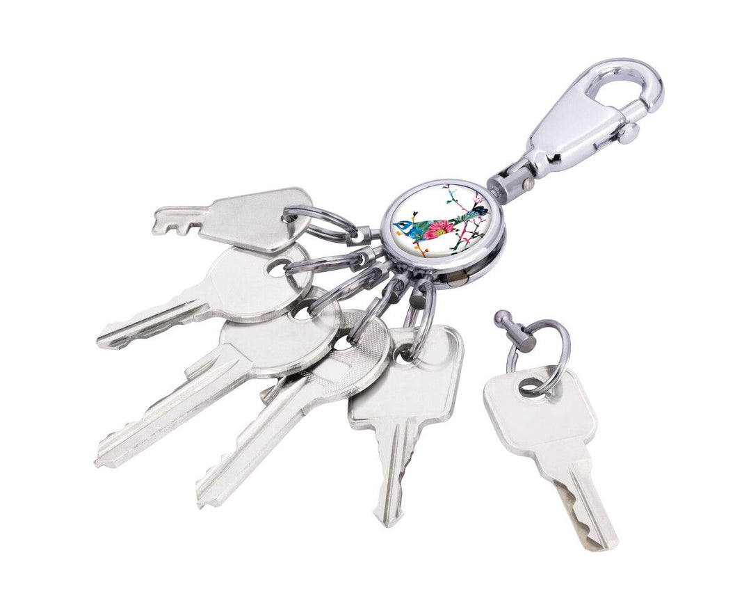 Troika Patent Valet Keychain Chrome with Decorative Decal