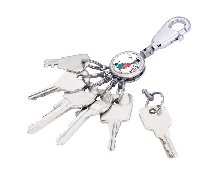 Troika Patent Valet Keychain Chrome with Decorative Decal