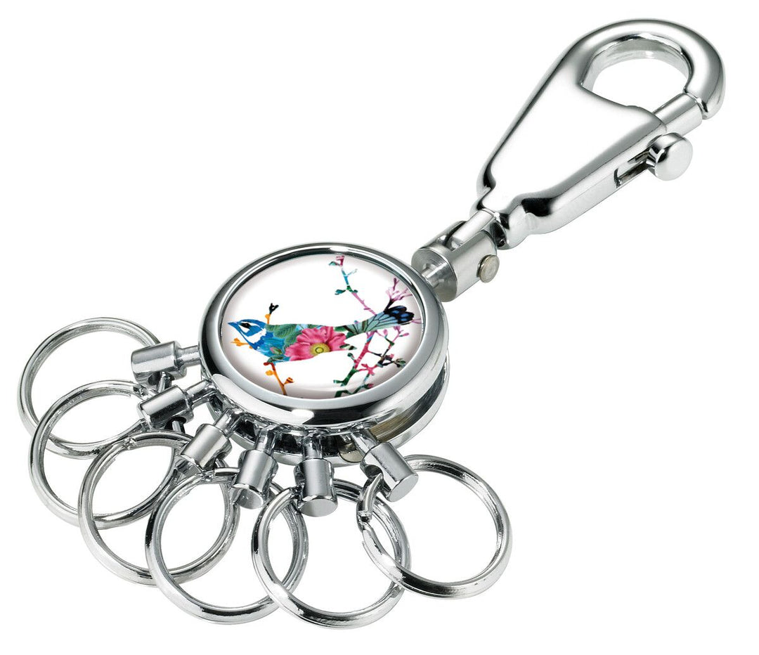 Troika Patent Valet Keychain Chrome with Decorative Decal