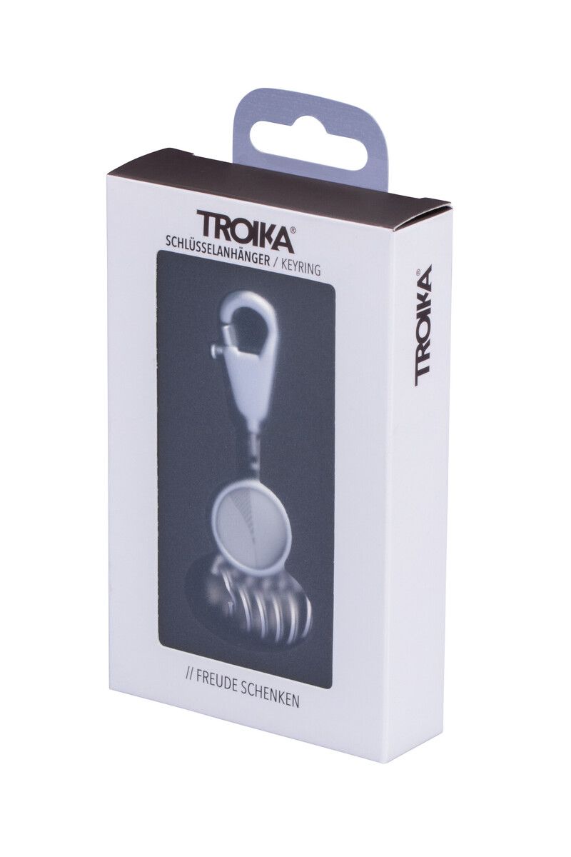 Troika Patent Valet Keychain Chrome with Decorative Decal