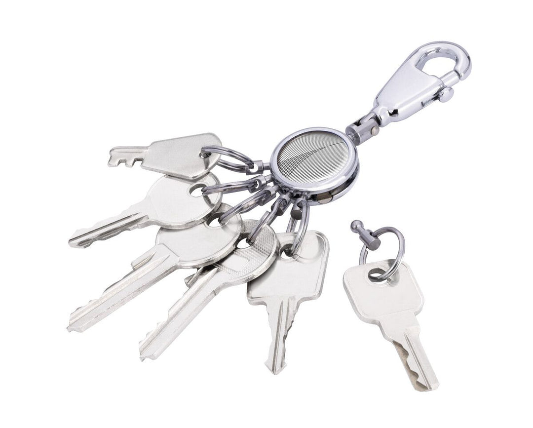 Troika Patent Valet Keychain Chrome with Decorative Decal