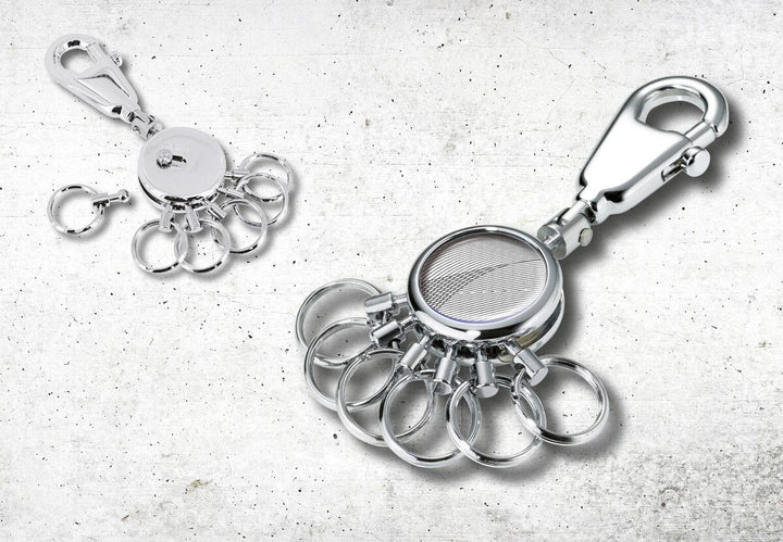 Troika Patent Valet Keychain Chrome with Decorative Decal