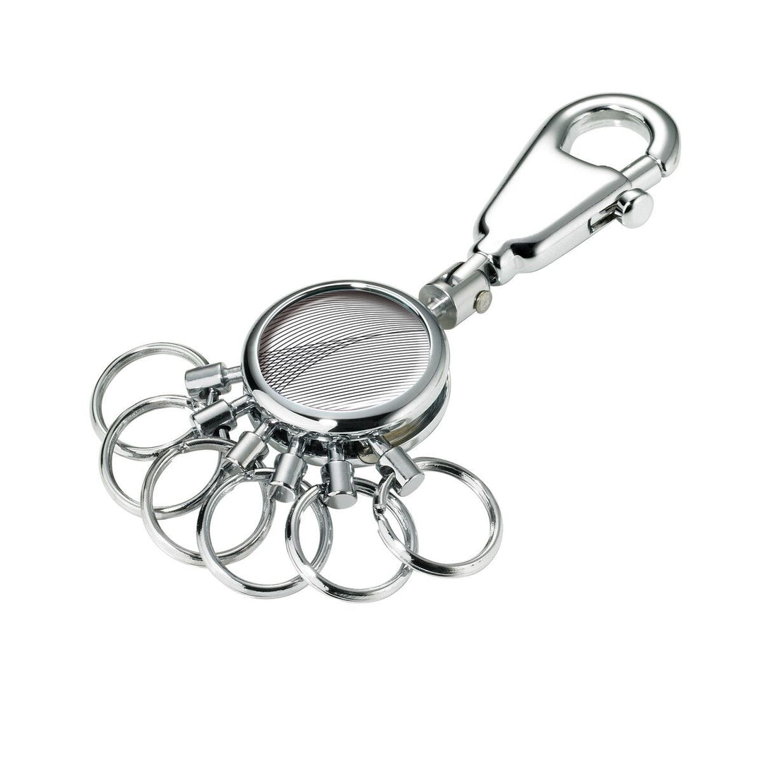Troika Patent Valet Keychain Chrome with Decorative Decal