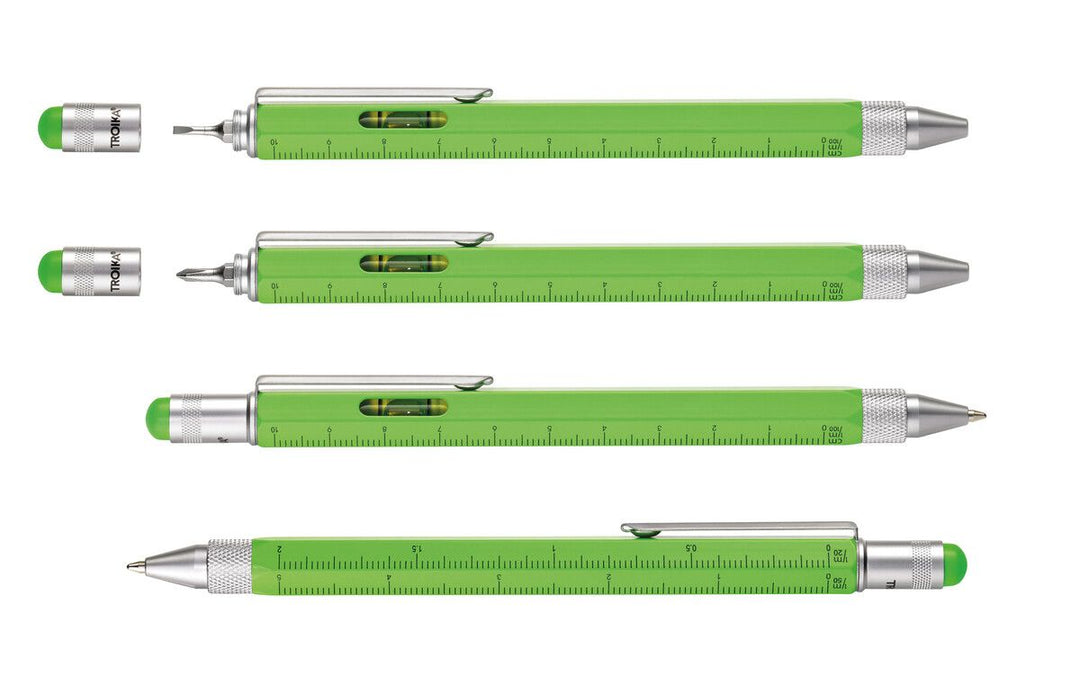 Troika Construction Pen PIP20, Multi-tool Ballpoint Pen Neon Green