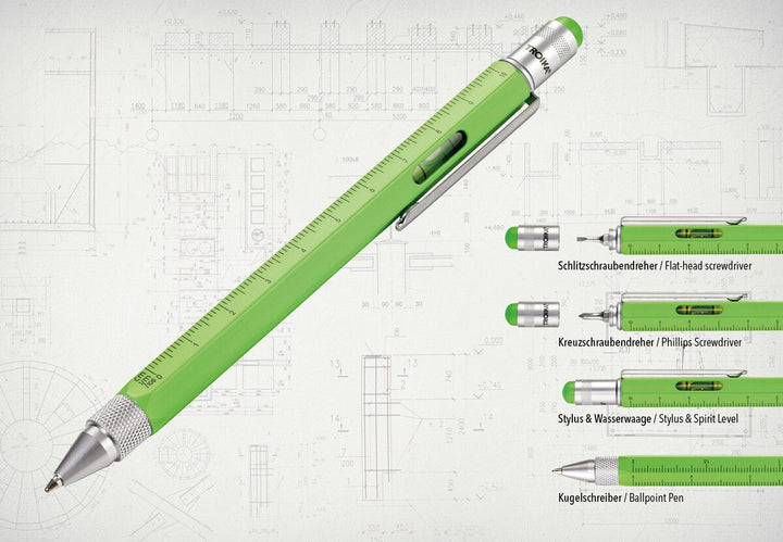 Troika Construction Pen PIP20, Multi-tool Ballpoint Pen Neon Green