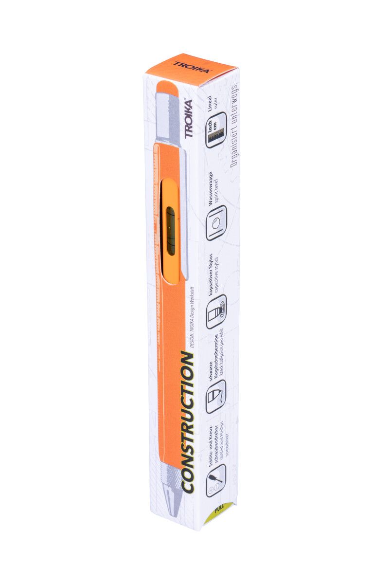 Troika Construction Pen PIP20, Multi-tool Ballpoint Pen Neon Orange