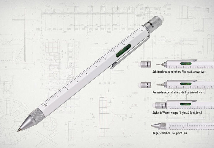 Troika Construction Pen PIP20, Multi-tool Ballpoint Pen White