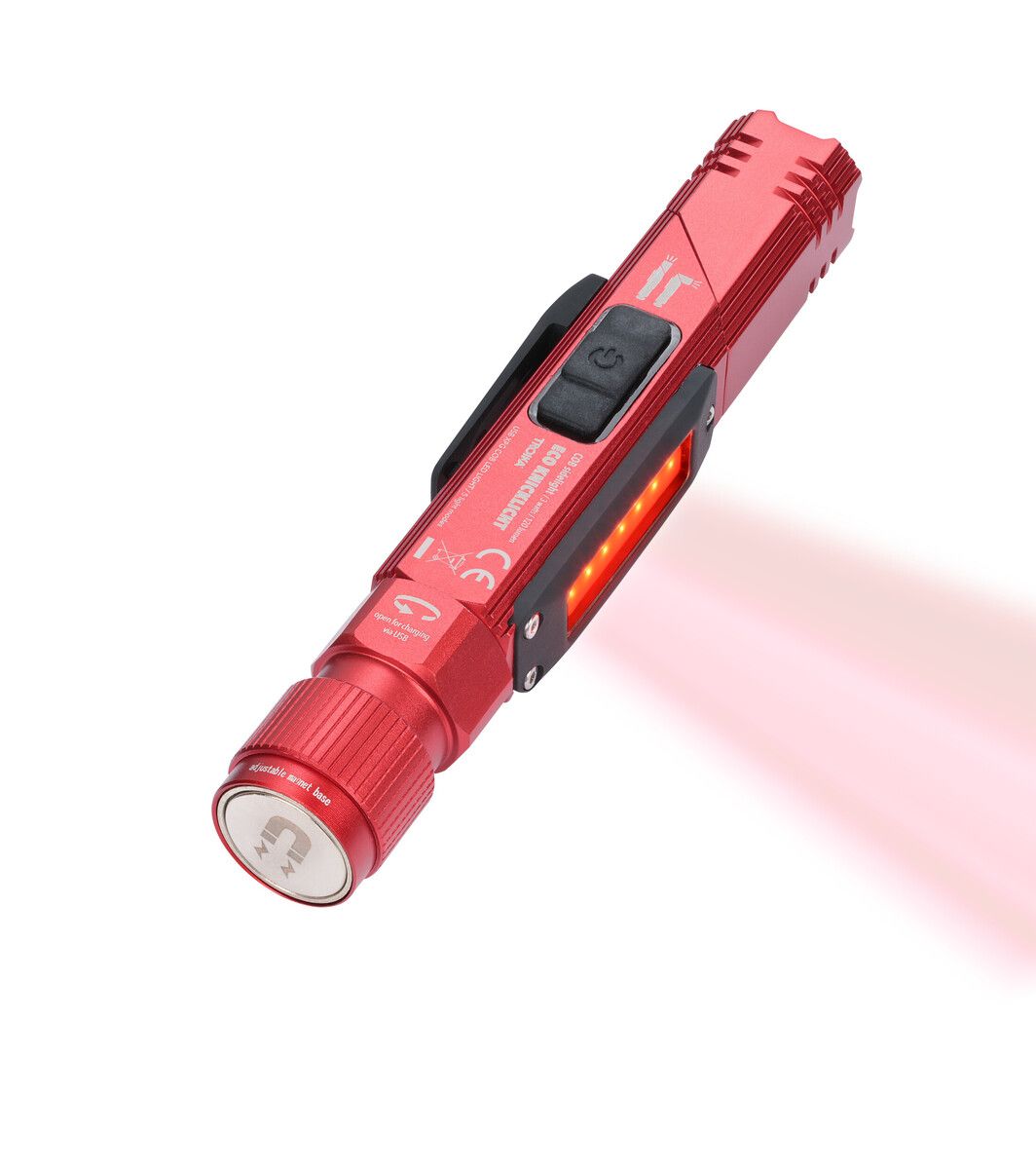 brionac rechargeable led flashlight Troika Bendable USB Rechargeable Multi-Function Flashlight Red