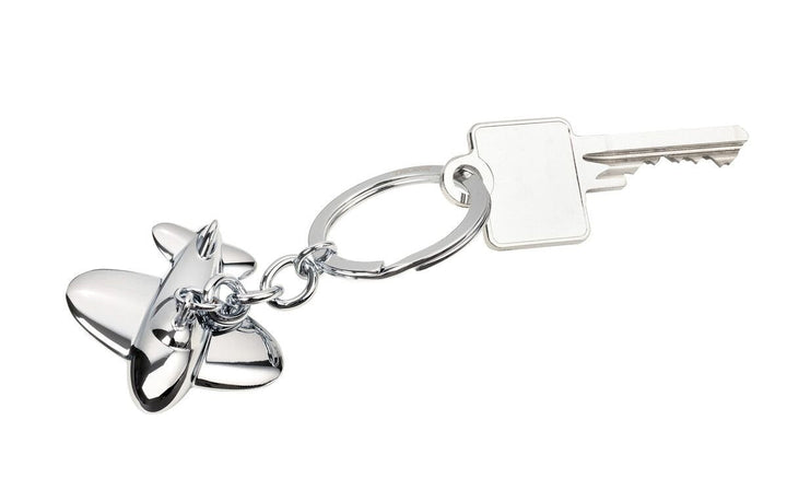 Troika Jetsetter keychain with cast metal Airplane Charm