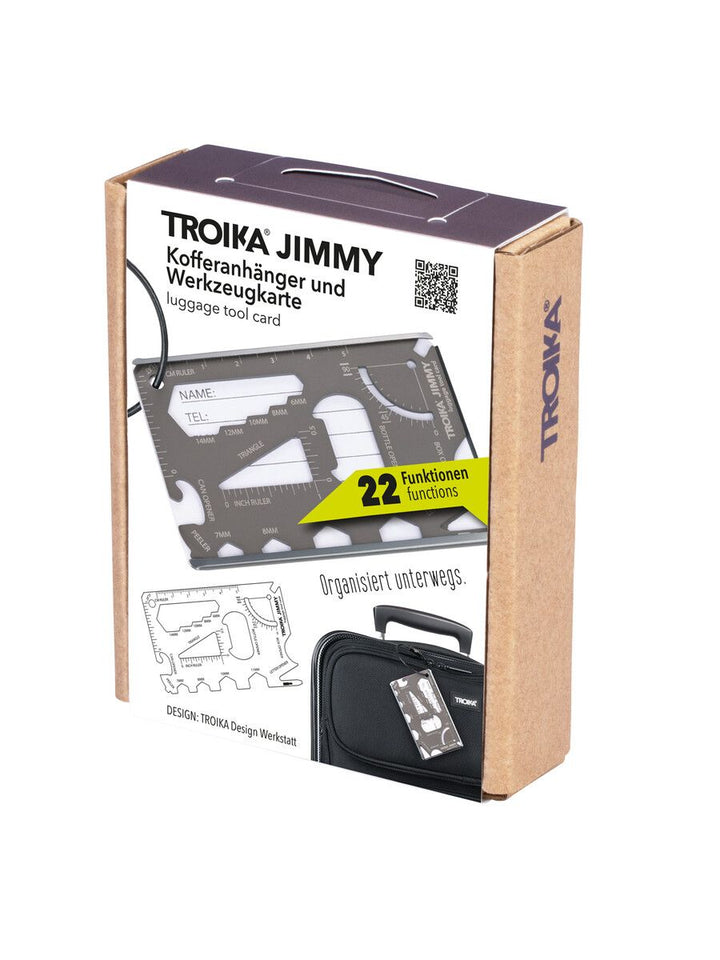 Troika JIMMY - Mini Aluminum Luggage Tag and Tool Card