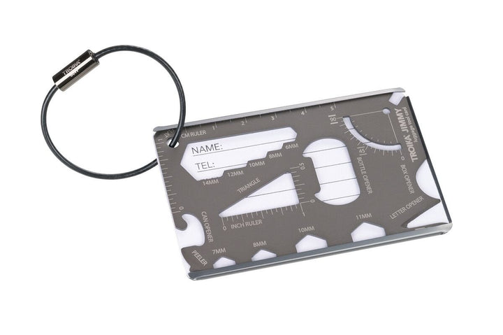 Troika JIMMY - Mini Aluminum Luggage Tag and Tool Card