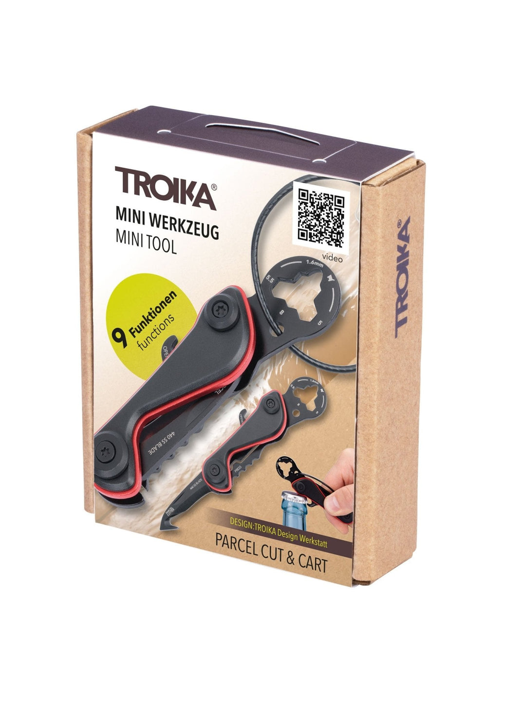 Troika Parcel Cut & Cart Pocket 9 Function Multi-Tool With Safety Parcel Knife