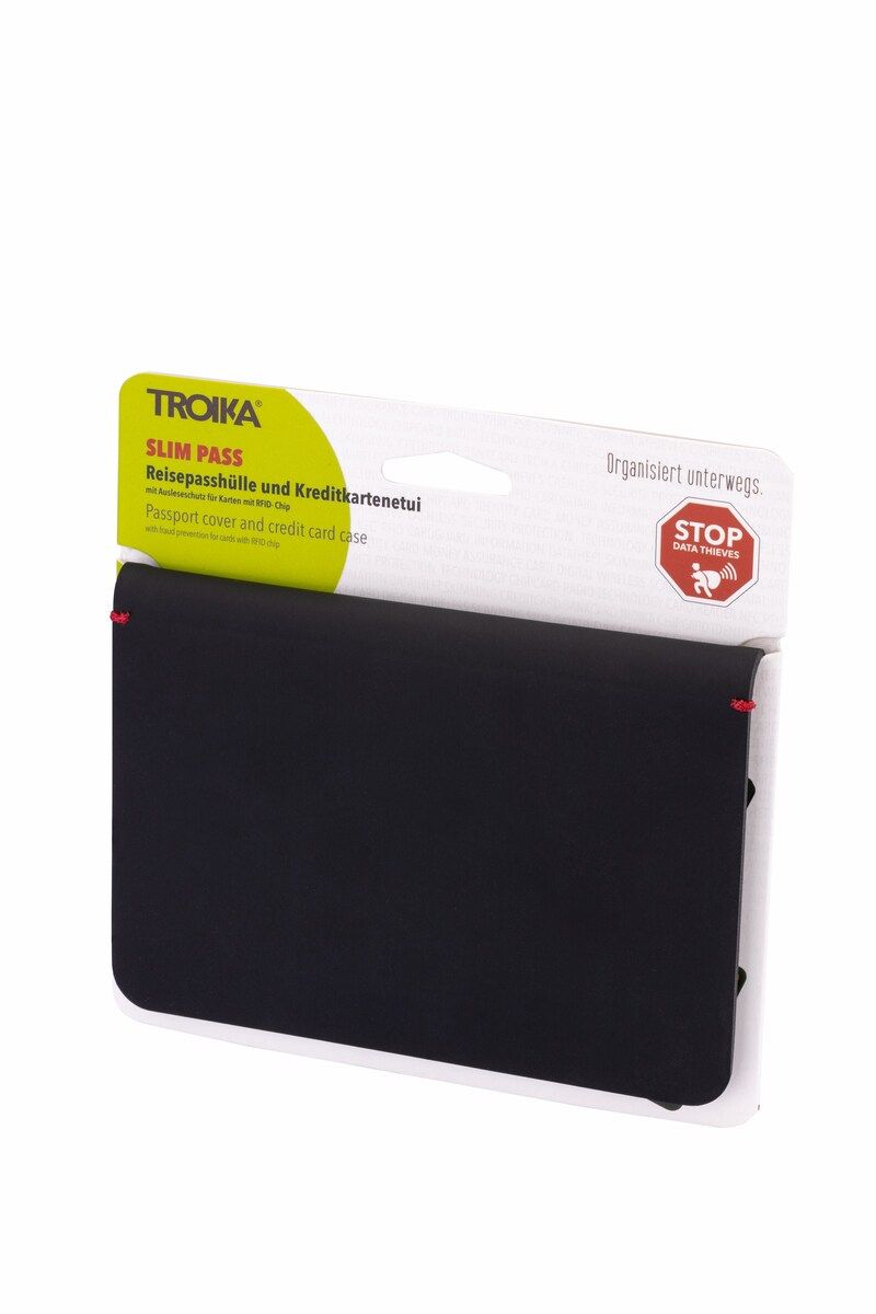 Troika Slim Pass, Slim Profile Passport Cover with RFID Protection and Anti Bacterial Coating