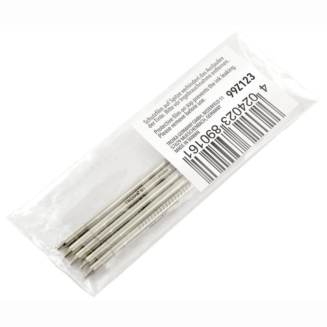 D1 Refill Pack of 5 for Troika Construction Ballpoint Pen PIP20, PIP24 PIP29 and PIP22, PEN66 and PEN67