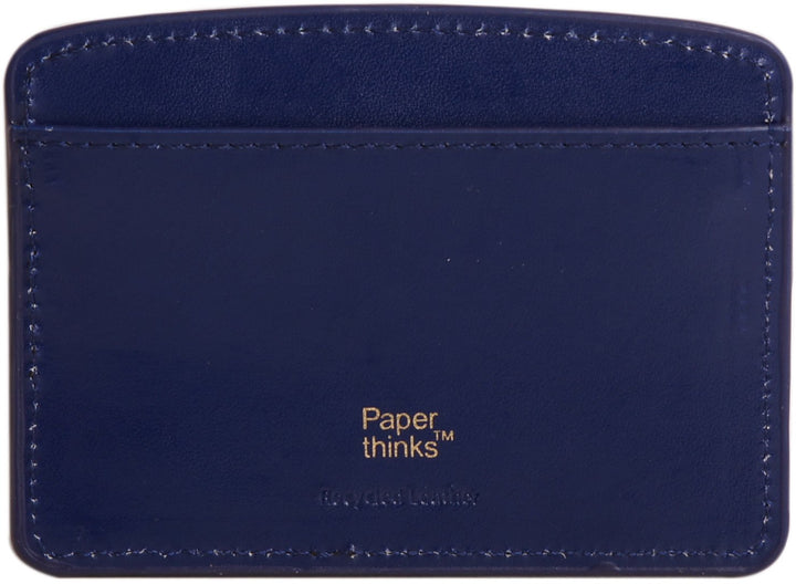 Paperthinks Recycled Leather Card Case - Navy Blue - Paperthinks.us
