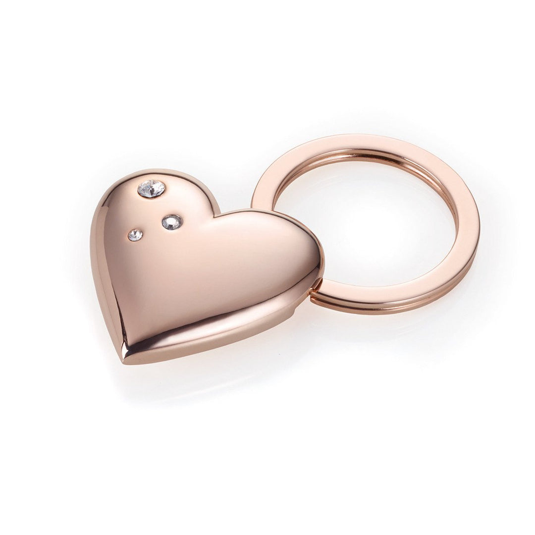 Troika Girl's Best Friend 3D Heart Key Ring with Swarovski Crystals (Rose Gold), KR15-32/RG