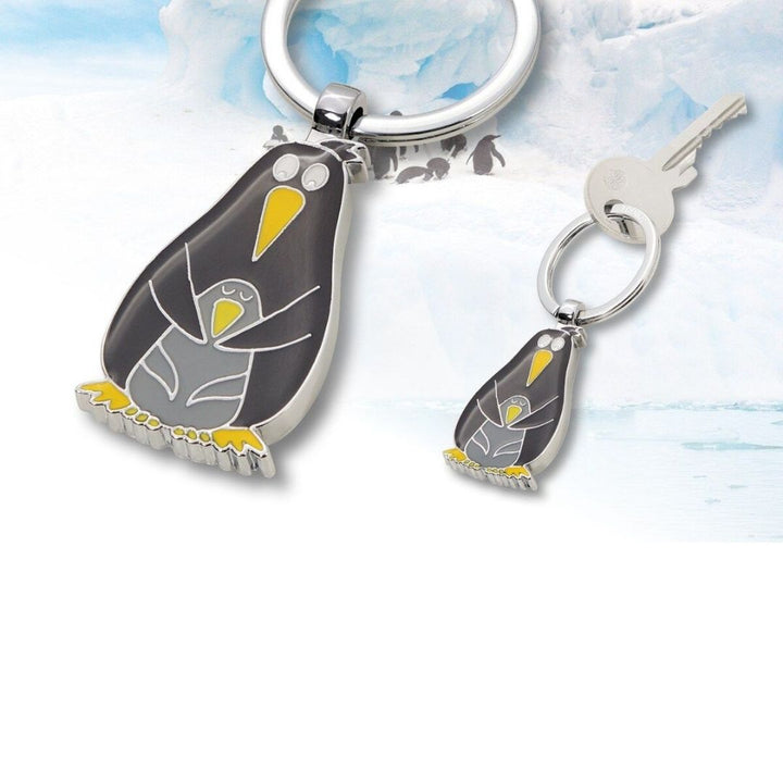 Troika Penguin with Chick Charm Keychain