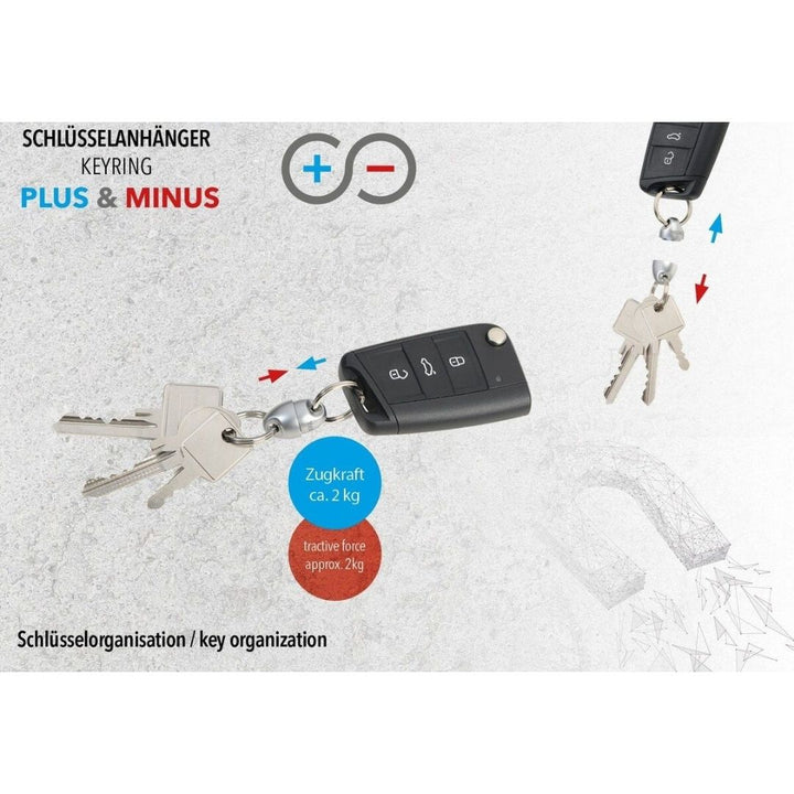 Troika Plus Minus, Quick Release Magnetic Keychain Mat Grey