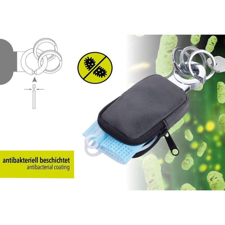 Troika Clean Click Valet Keyring with Coin Pouch and Anti-Bacterial Coating