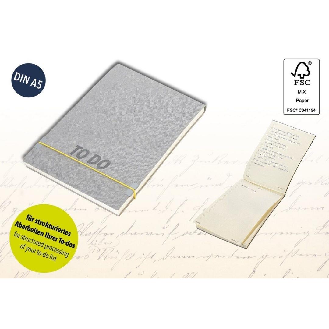 Troika A5 Productivity Notepad To Do Pad Grey with Yellow Band