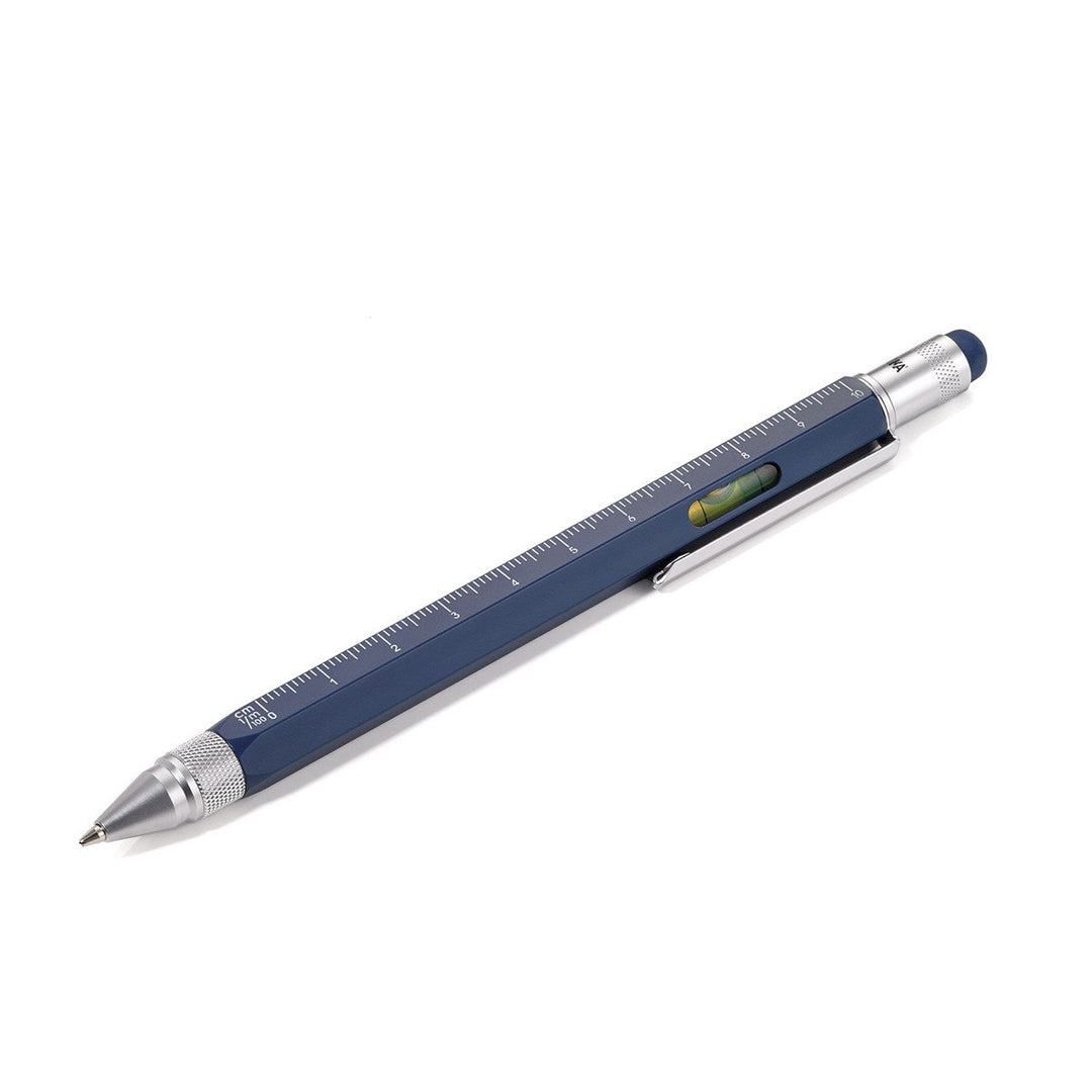 Troika Construction Ballpoint Pen Blue- Image showing scales, Level and Stylus