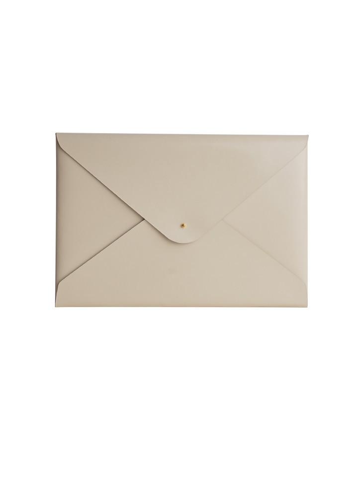 Paperthinks Recycled Leather A4/Letter Size Document Folder - Ivory - Paperthinks.us