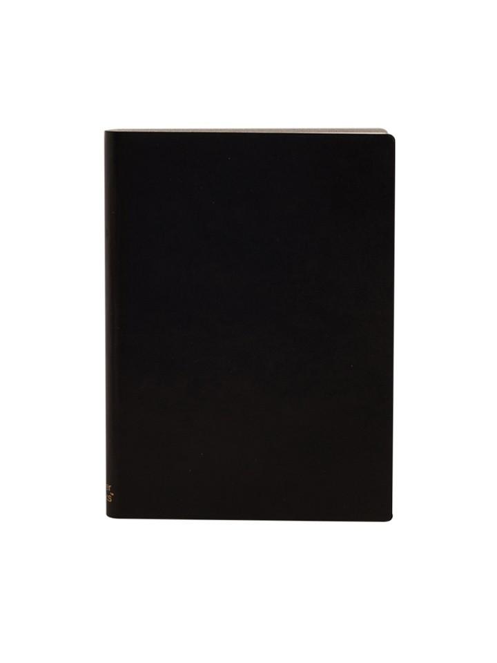 Paperthinks Recycled Leather 4.75 x 6.75  Inch Large Notebook - Black - Paperthinks.us