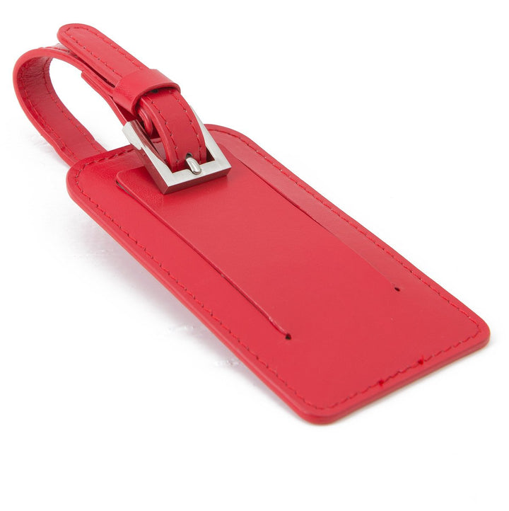Paperthinks Recycled Leather Luggage Tag -  Scarlet Red - Paperthinks.us