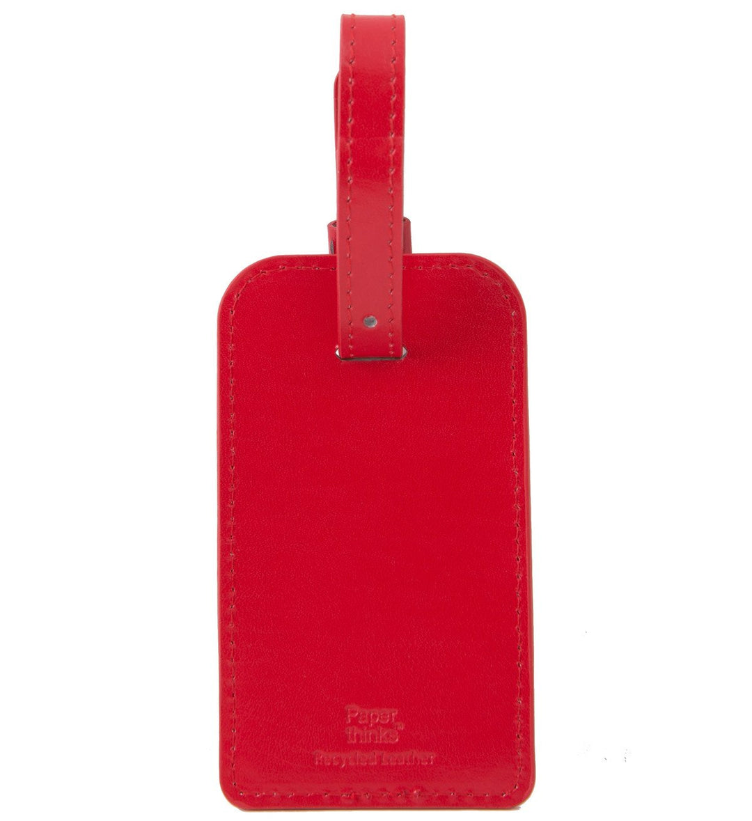Paperthinks Recycled Leather Luggage Tag -  Scarlet Red - Paperthinks.us