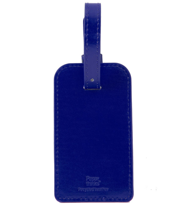 Paperthinks Recycled Leather Luggage Tag -  Navy Blue - Paperthinks.us