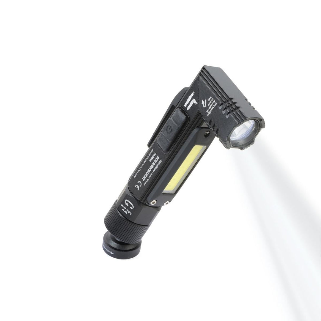 Troika ECO KNICKLICHT, Rechargeable Splash proof LED Light with COB LED Side Light Black Finish