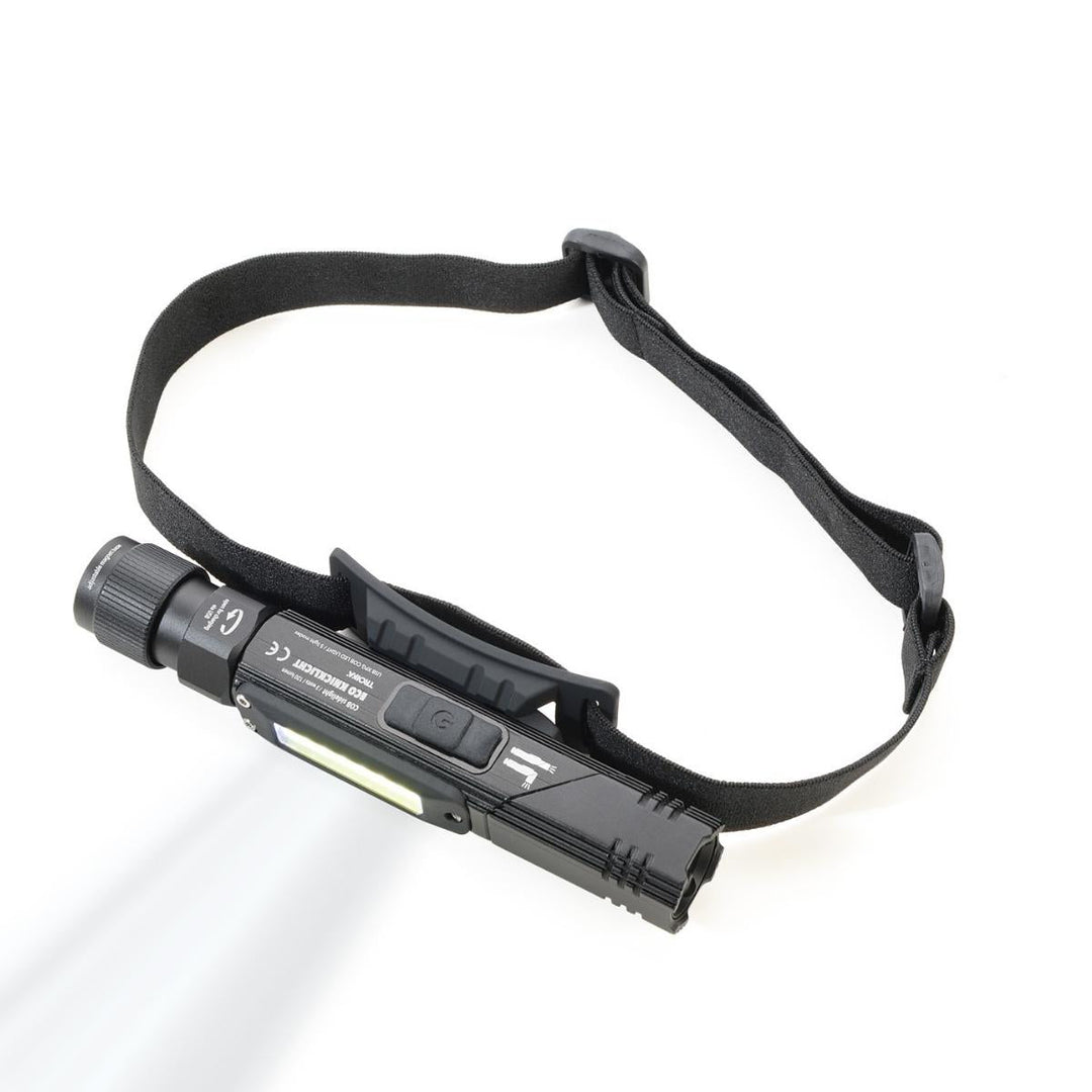 Troika ECO KNICKLICHT, Rechargeable Splash proof LED Light with COB LED Side Light Black Finish