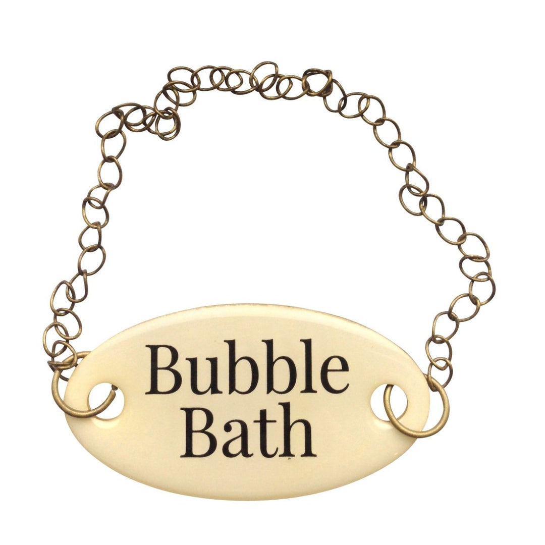 Duke Baron Vintage Brass Bubble Bath Tag