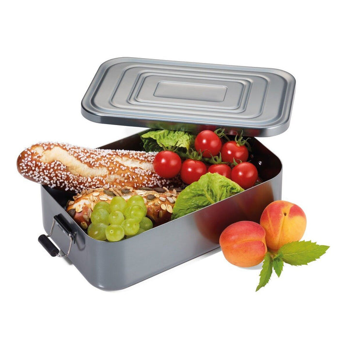 Troika Aluminum Extra Large Lunch Box with Classic Clip Lock Design