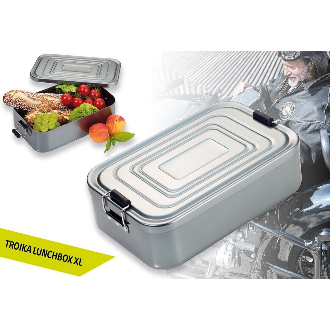 Troika Aluminum Extra Large Lunch Box with Classic Clip Lock Design