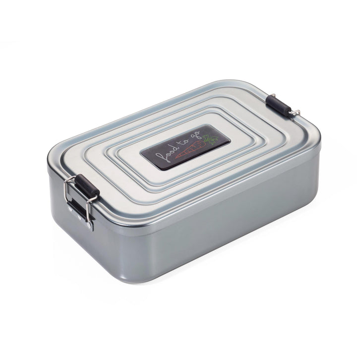 Troika Aluminum Lunch Box with Classic Clip Lock Design Extra Large Food To Go Design