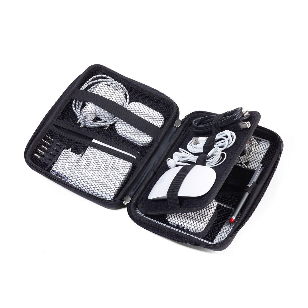 Troika Travel Case and Organizer stored with chargers and accessories for electronics