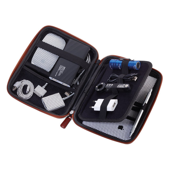 Troika Travel Case and Organizer Showing electronic accessories organized Item CBO25/BR