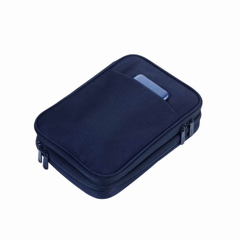 Troika Connected Tech Accessory Organizer with phone slipped into exterior pocket, CBO30/BK